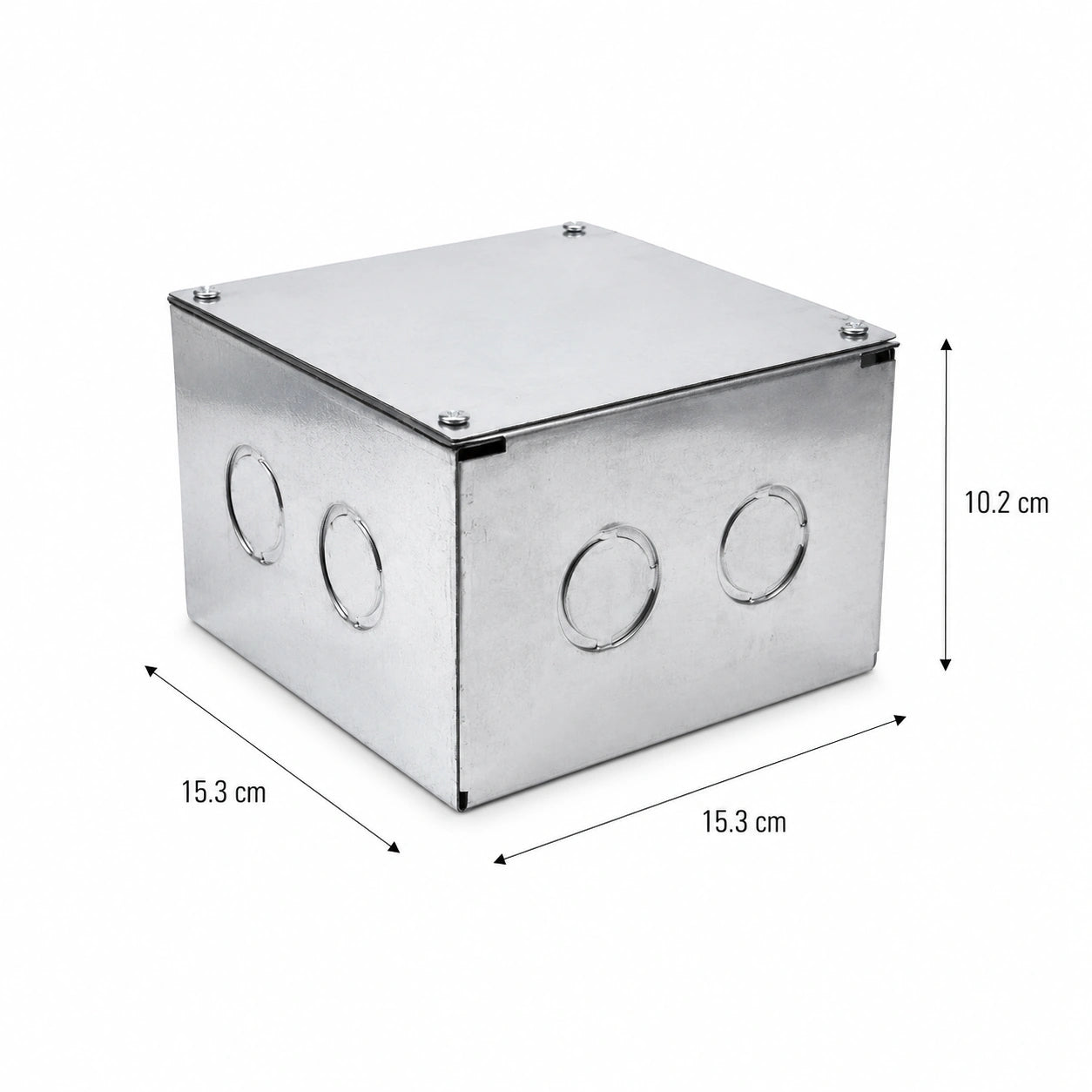 Caja Metálica pre-galvanizada 15,3 × 15,3 × 10,2 cm