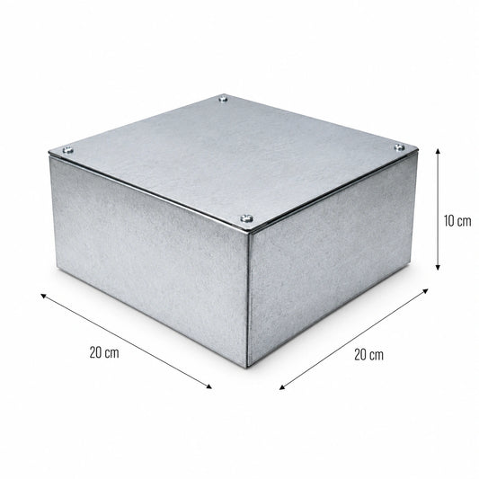 Caja Metálica Galvanizada para Instalaciones Eléctricas –20×20×10 cm