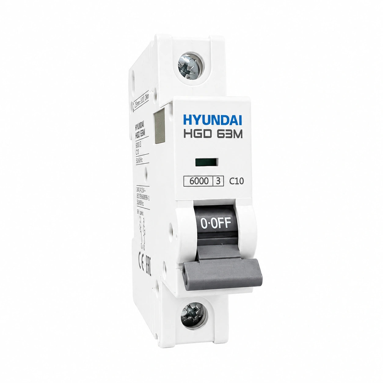 Interruptor Automático Termomagnético Hyundai HGD63M C10 10A 1 Polo