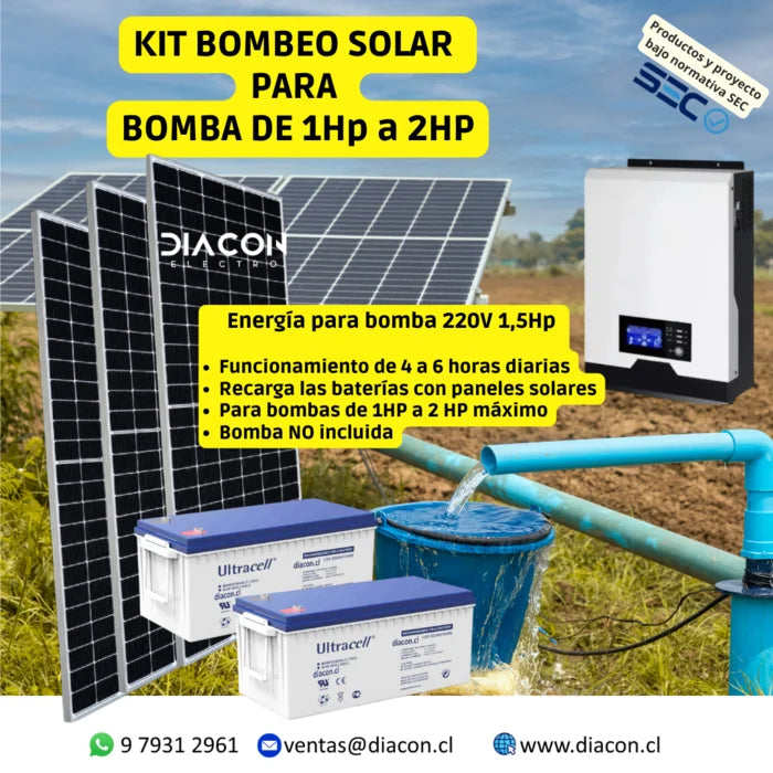 Kit de Bombeo Solar para 1HP a 2HP – DIACON
