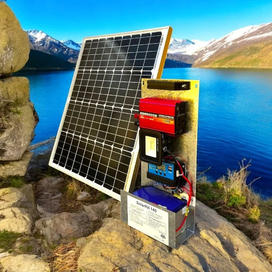 Kit Solar de Emergencia Portátil 140W Batería + 50W Panel | Encender y Usar