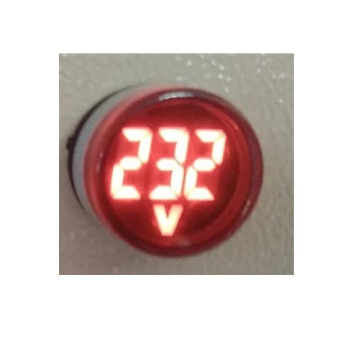 Luz Piloto Voltimetro 60V-450V Led Roja 22mm