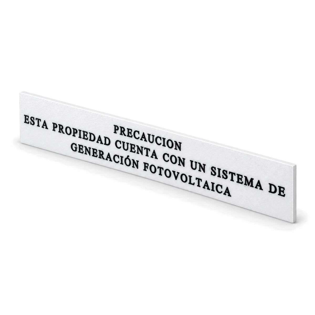 Rótulo Adhesivo Precaución Propiedad con Sistema Fotovoltaico 220x35mm en Plástico ABS