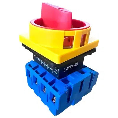 Seccionador 40A de 4 Polos 2 posiciones (On-Off) porta candado