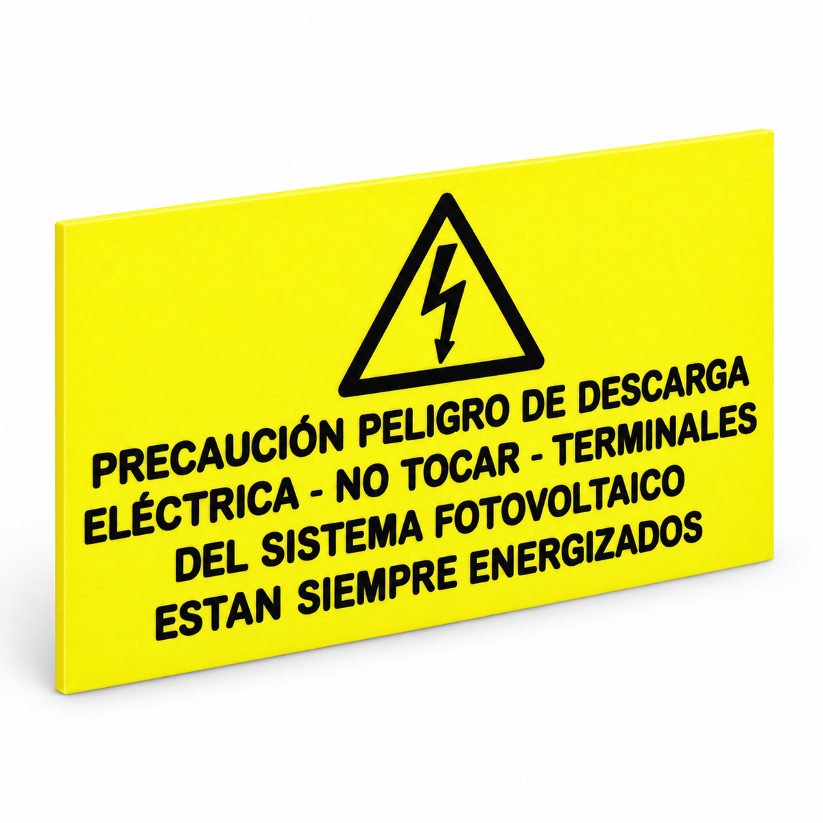 Rótulo Adhesivo Sistema Fotovoltaico Siempre Energizados 200x100mm en Plástico ABS
