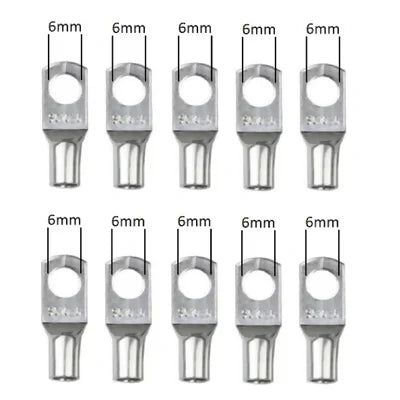 Set 10 Terminales Para Cable 6mm² (10AWG) Perforación 6mm