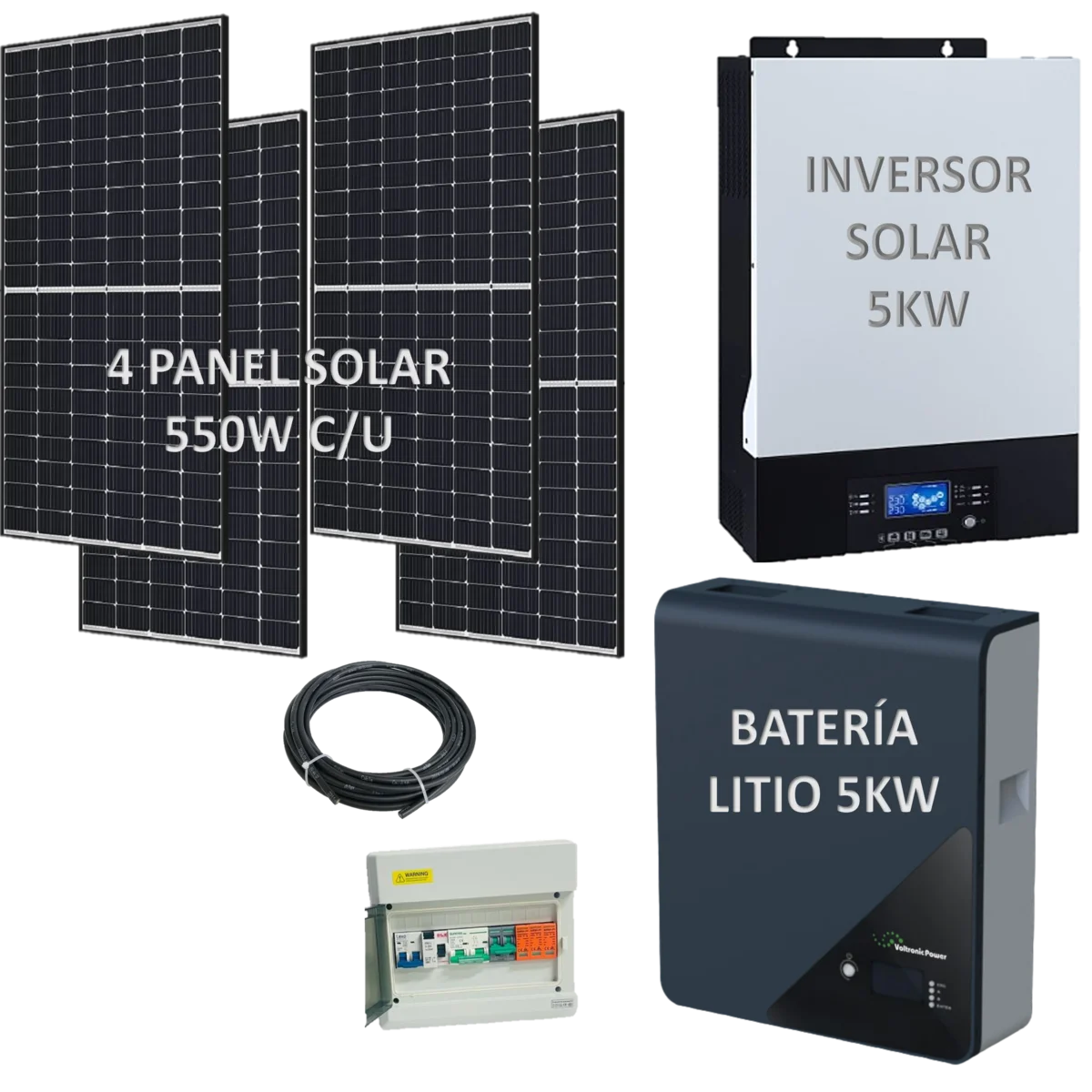 Kit Solar 5Kw Batería de Litio