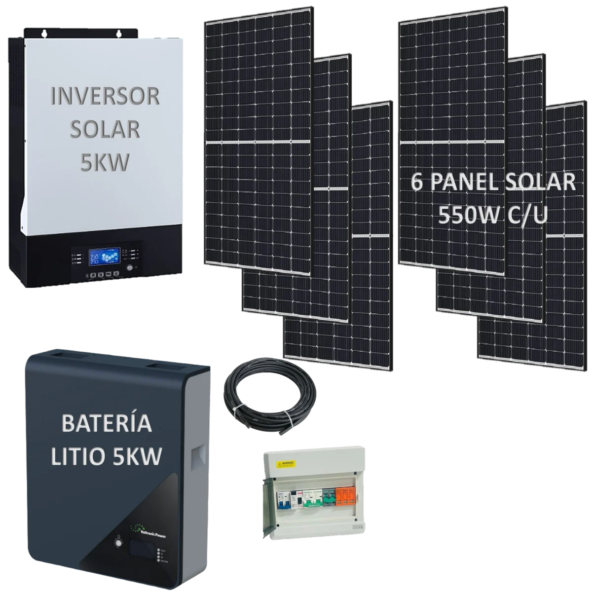 Kit Solar 5Kw Batería de Litio