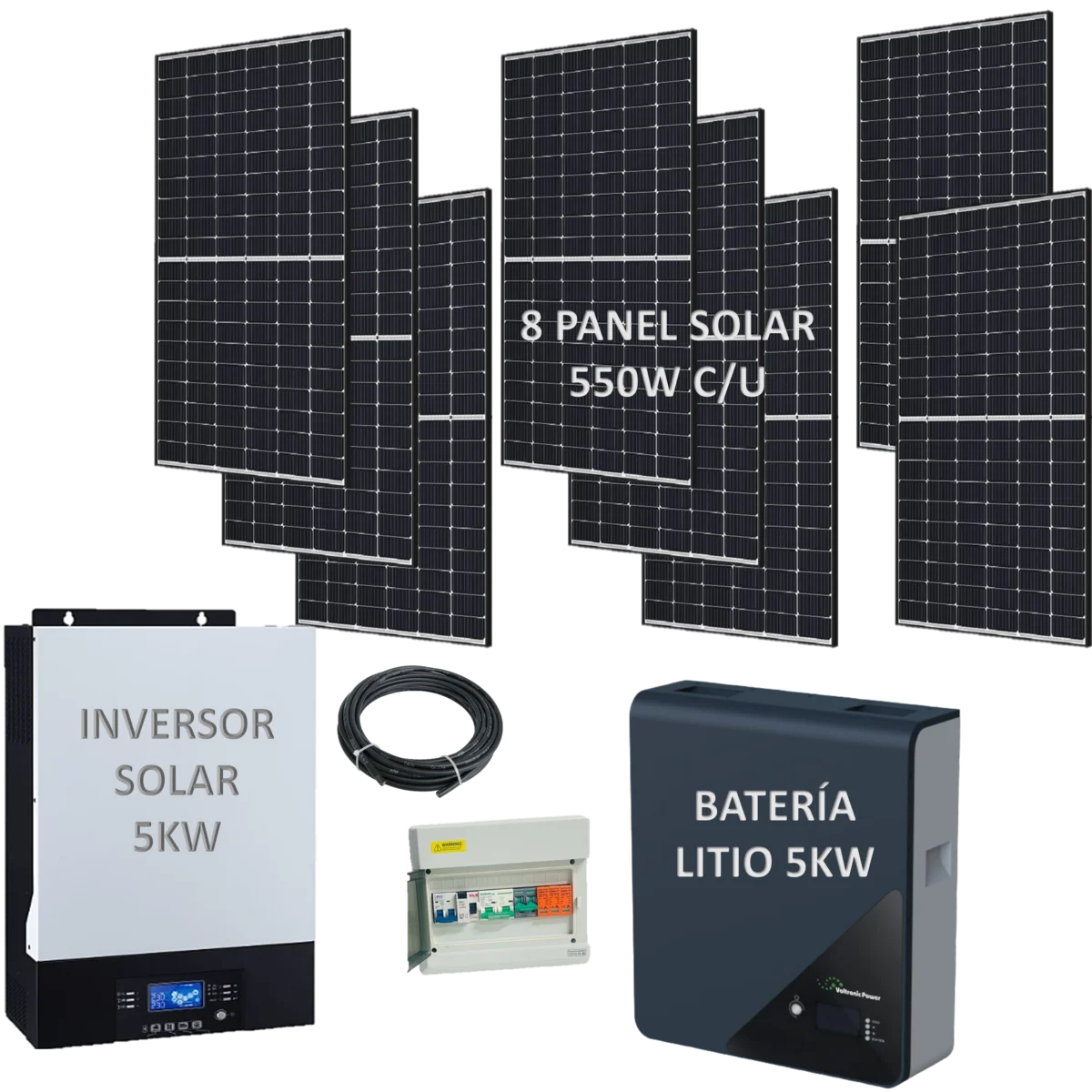 Kit Solar 5Kw Batería de Litio