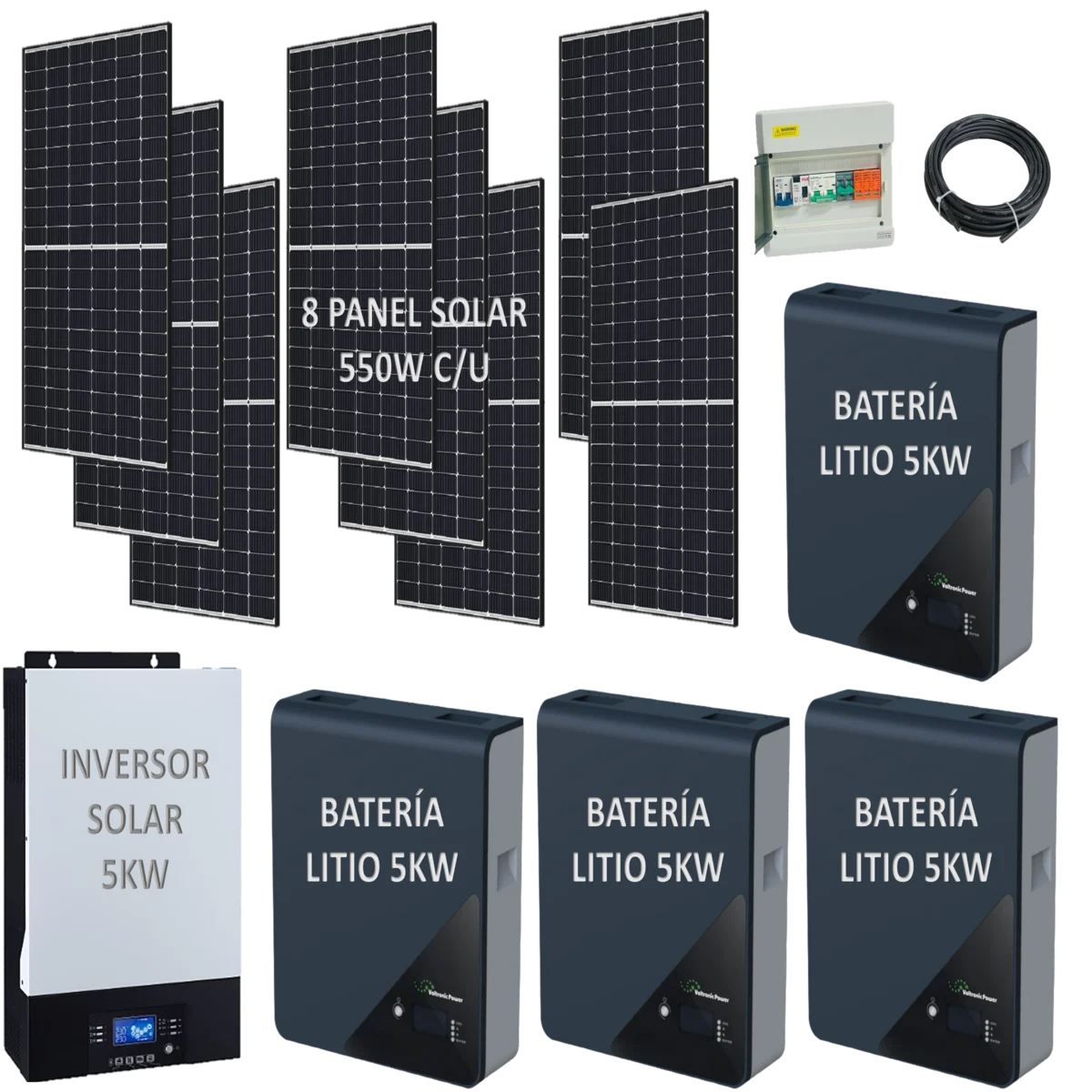 Kit Solar 5Kw Batería de Litio