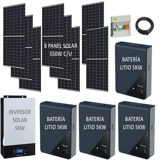 Kit Solar 5Kw Batería de Litio