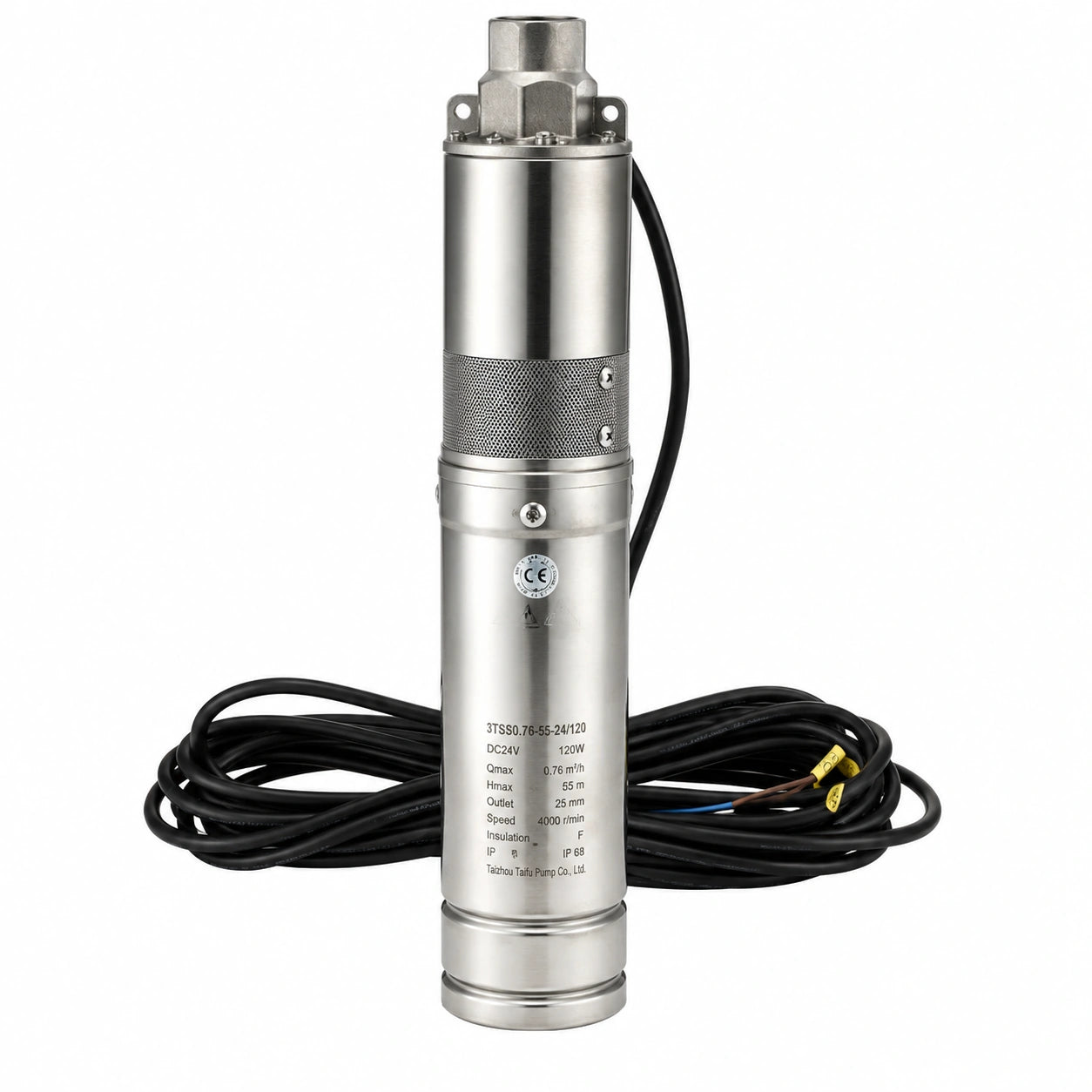Bomba Solar Pozo Profundo 3" pulgadas 760Ltr/hr 55MCA 24V 120W
