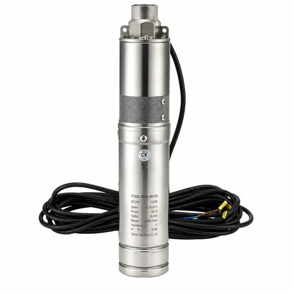 Bomba Solar Pozo Profundo 3" pulgadas 760Ltr/hr 55MCA 24V 120W