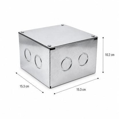 Caja Metálica pre-galvanizada 15,3 × 15,3 × 10,2 cm