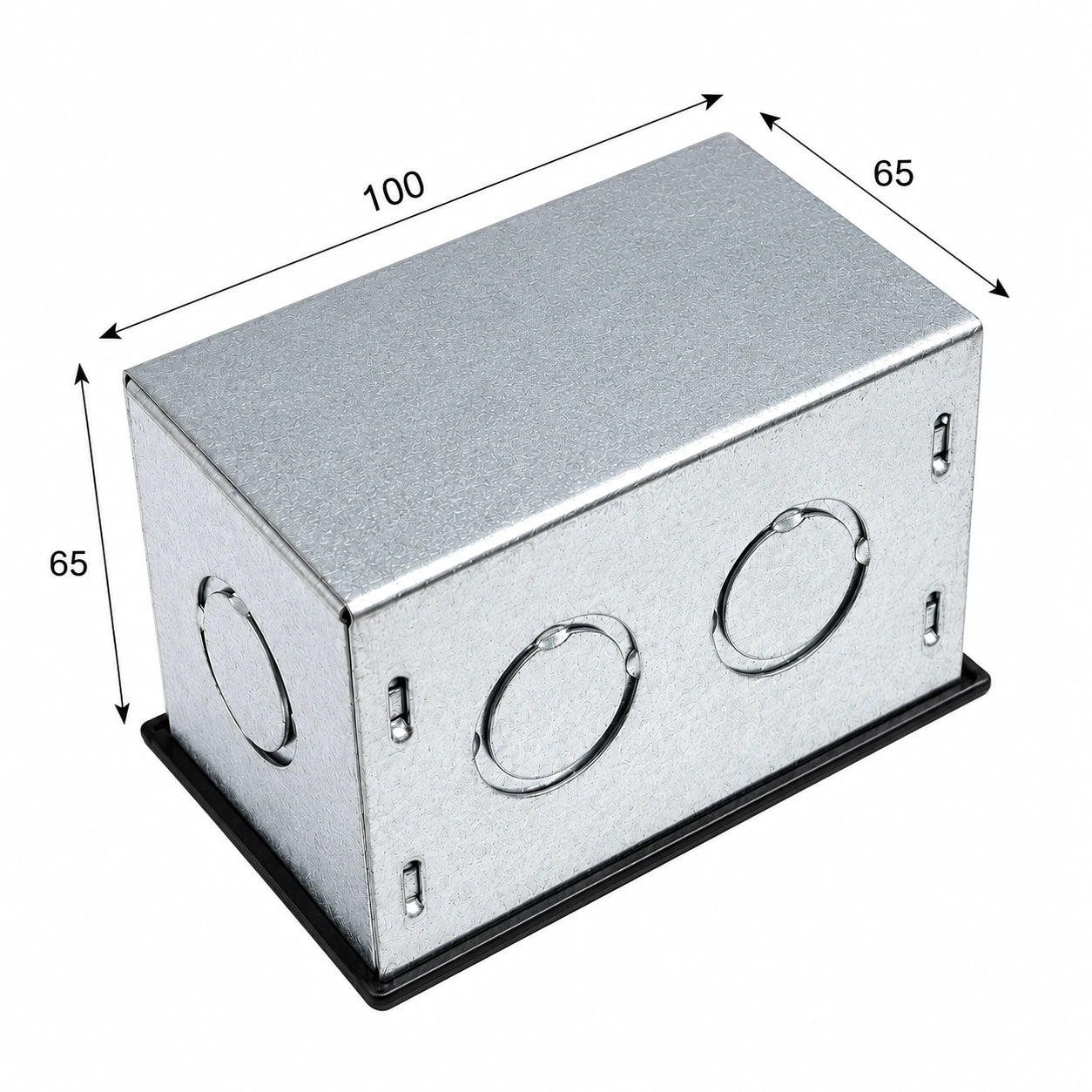 Caja Metálica Preperforada Pre-Galvanizada 100×65×65 mm con Tapa