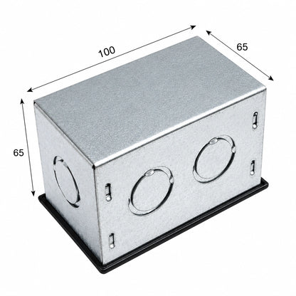 Caja Metálica Preperforada Pre-Galvanizada 100×65×65 mm con Tapa