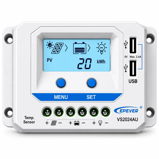 Regulador de Carga Solar 20A 12/24V PWM Epever VS2024AU