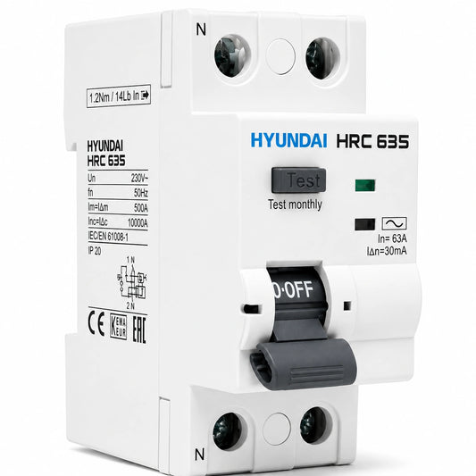 Interruptor Diferencial Hyundai HRC63S 63A 30mA Tipo A 2 Polos
