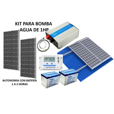 Kit Solar para Bomba de 1HP con Batería