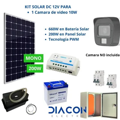 Kit Solar para camara de video para seguridad