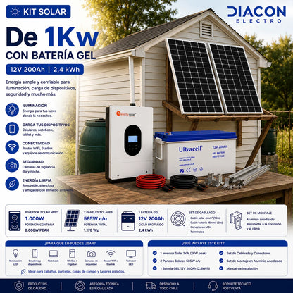 Kit Solar 1000W Batería de GEL