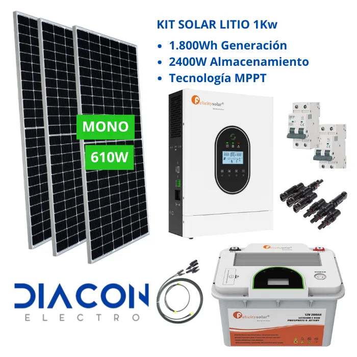 Kit Solar 1800W Batería De Litio