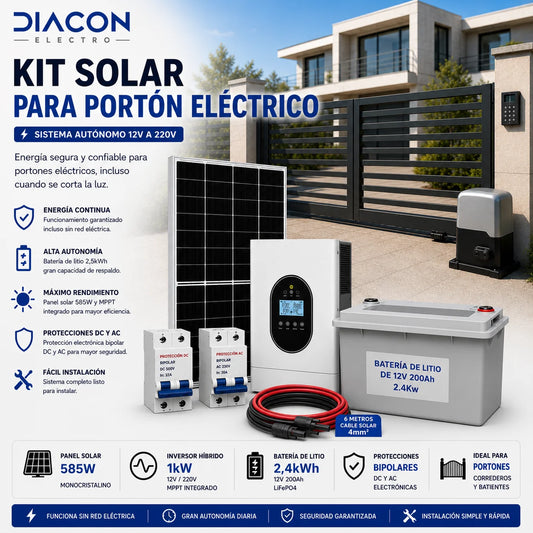 Kit Solar para Portón Eléctrico 220V