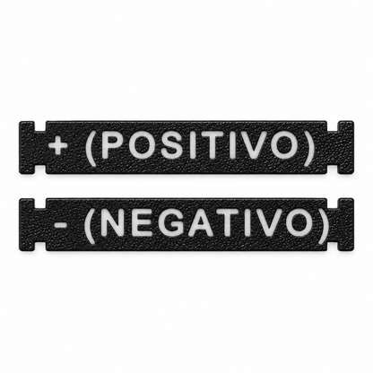 Identificador de Polaridad Positivo y Negativo para Cable Solar Fotovoltaico 75x12mm en Plastico ABS