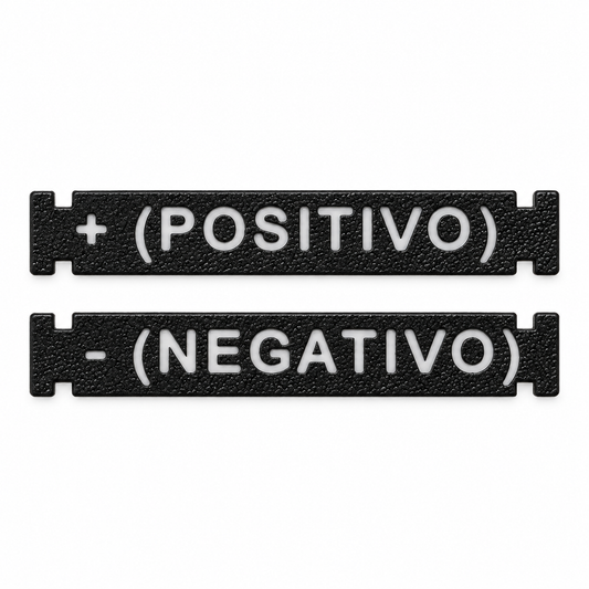Identificador de Polaridad Positivo y Negativo para Cable Solar Fotovoltaico 75x12mm en Plastico ABS