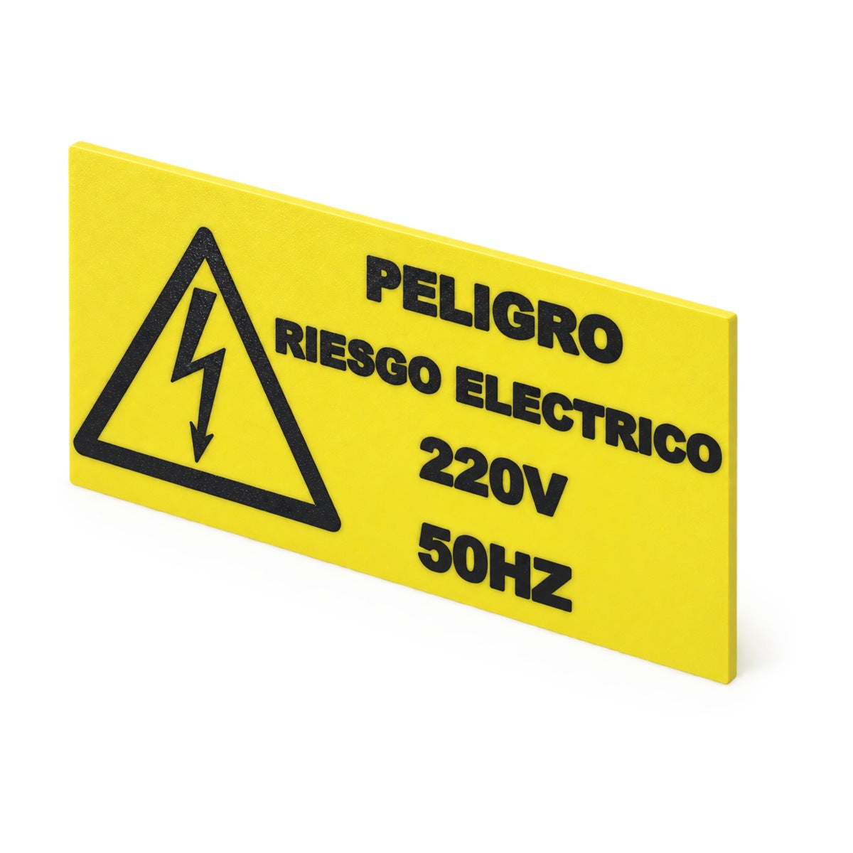 Rótulo Adhesivo Peligro Riesgo Eléctrico 220V 50Hz 200x100mm en Plástico ABS