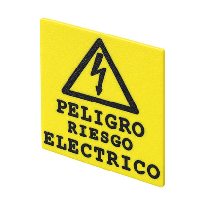 Rótulo Adhesivo Peligro Riesgo Eléctrico 65x65mm en Plástico ABS