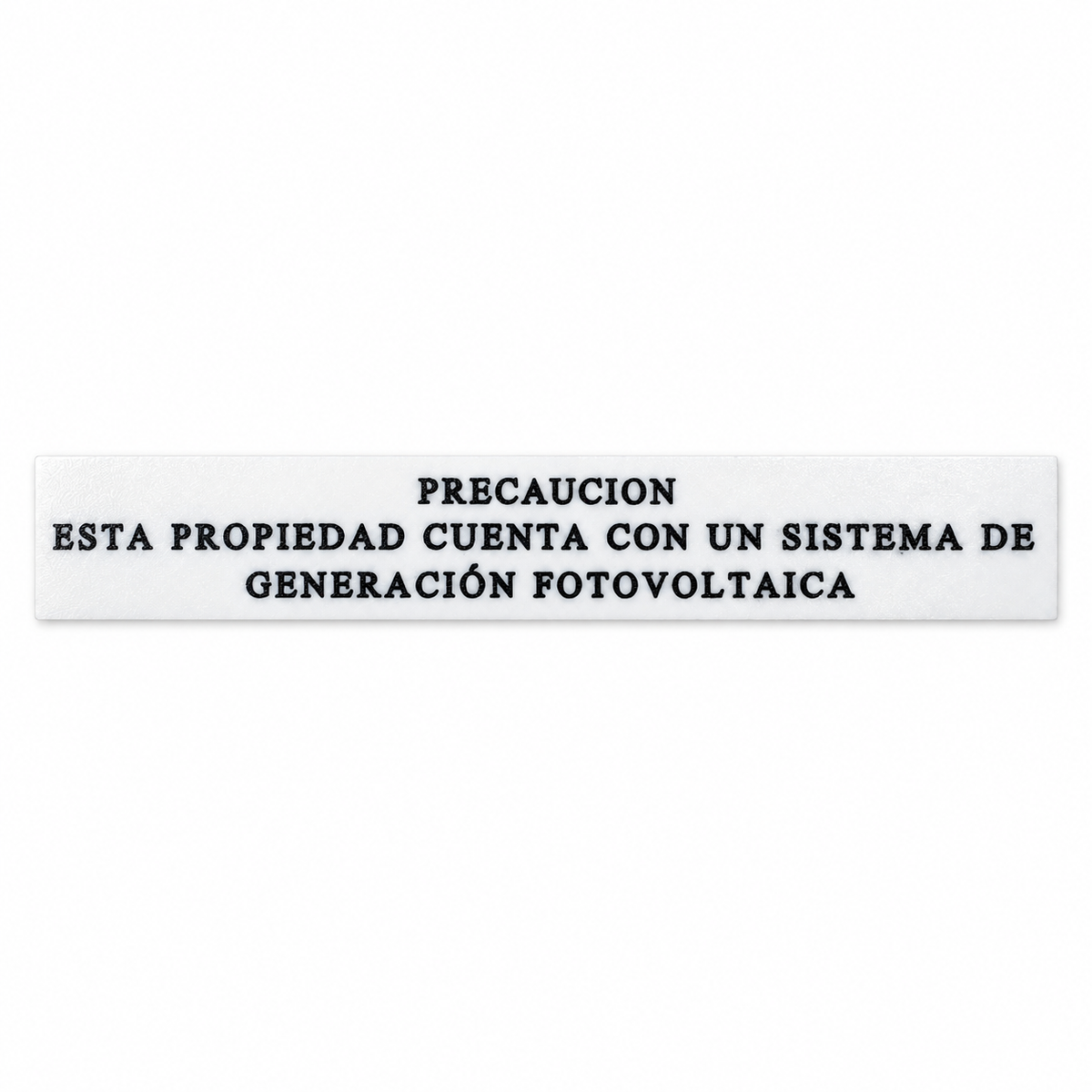 Rótulo Adhesivo Precaución Propiedad con Sistema Fotovoltaico 220x35mm en Plástico ABS
