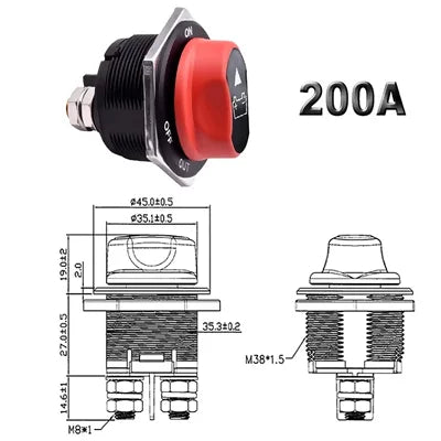 Switch DC ON/OFF 200A para Baterías