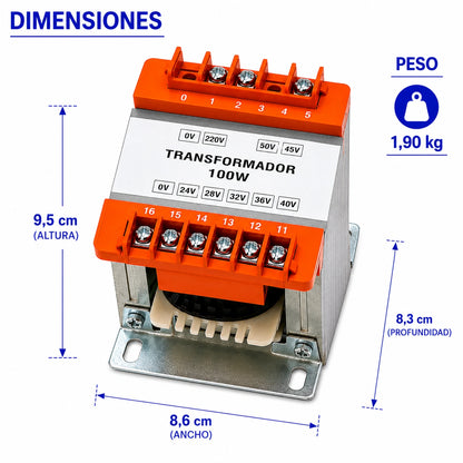 Transformador de control 100W 220V 24/28/32/36/40/45/50V