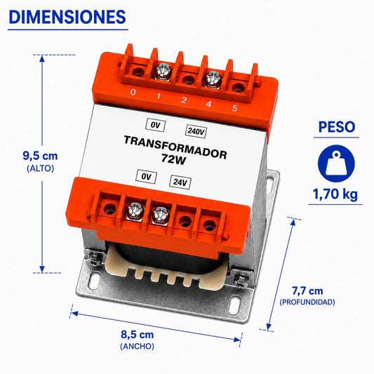 Transformador de control 72W 220V 24V