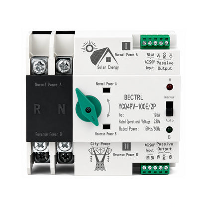Interruptor de Transferencia Automático ATS 2P 220V 125A –  Red/Solar