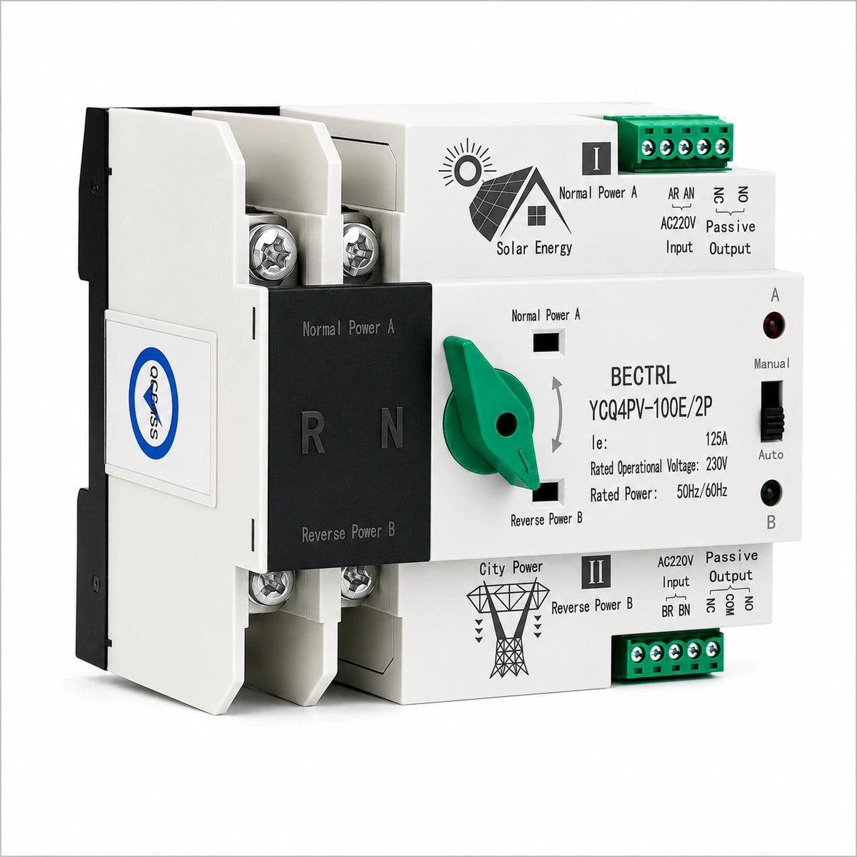 Interruptor de Transferencia Automático ATS 2P 220V 125A –  Red/Solar