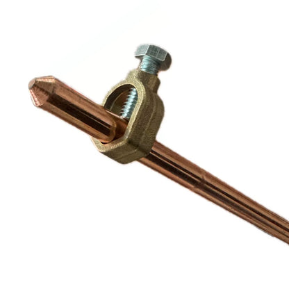 Barra Tierra 1,5Mtr 1/2" con conector terminal de bronce