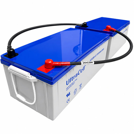 Par de Cables de 35mm² 60cm para conexión paralelo de baterías de 200Ah