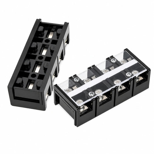 Bornera de Distribución TC-1004 100A 4 Polos con Tapa de Protección