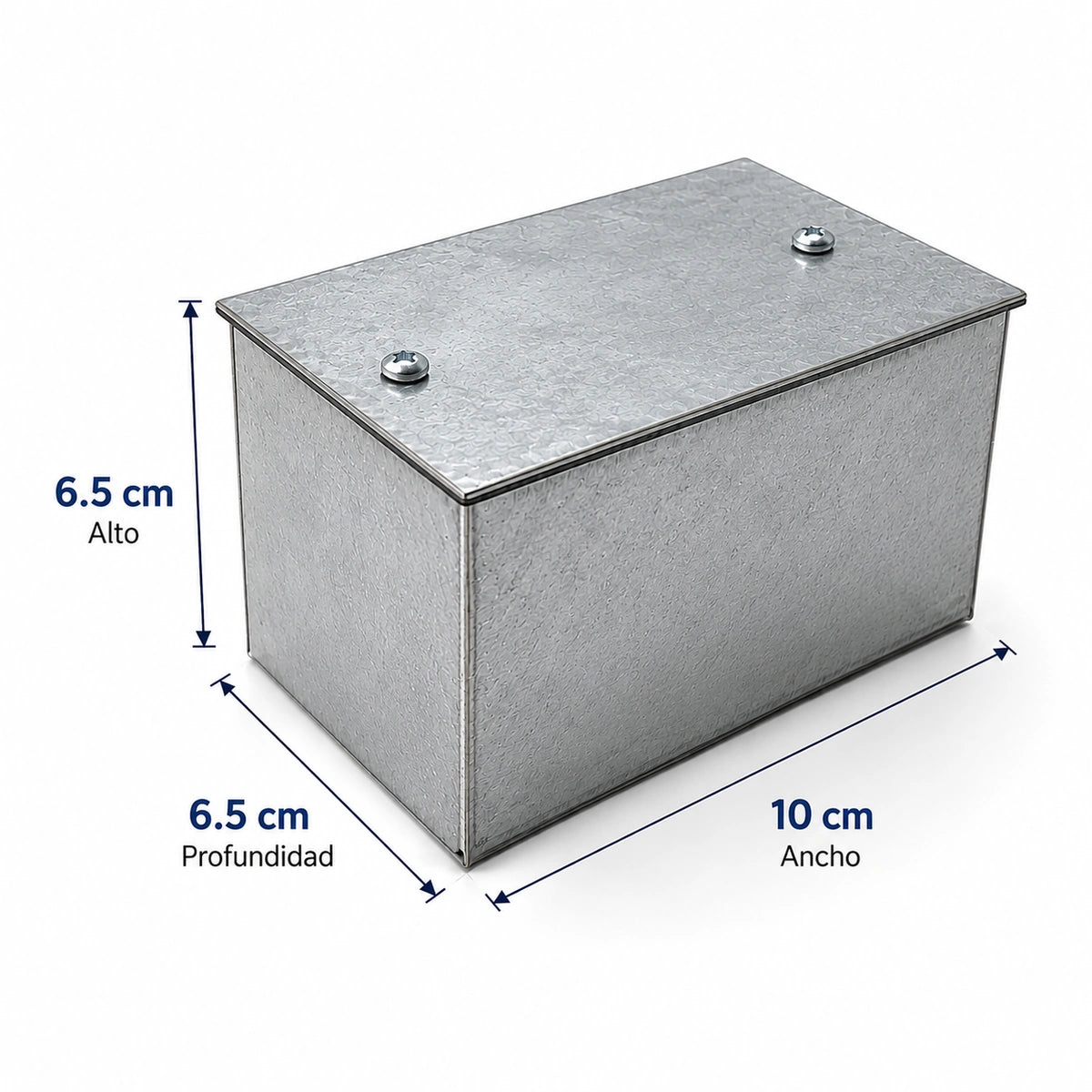 Caja de Paso Galvanizada Metálica 6,5 × 10 × 6,5 cm