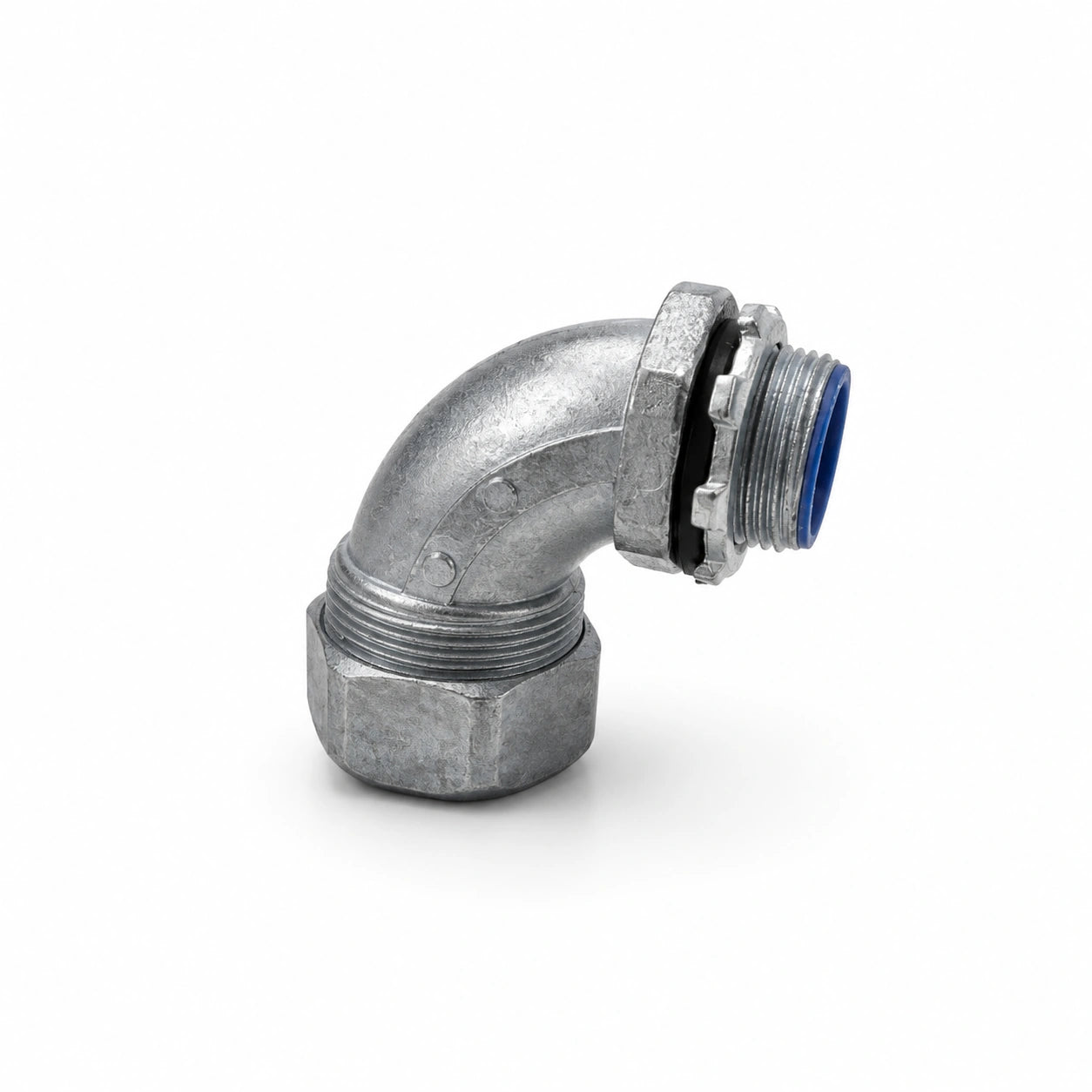 Conector Curvo 90° para Conduit Metálico Flexible 3/4" Zincado