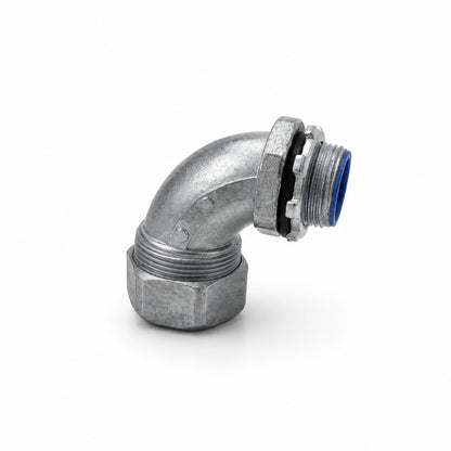 Conector Curvo 90° para Conduit Metálico Flexible 3/4" Zincado