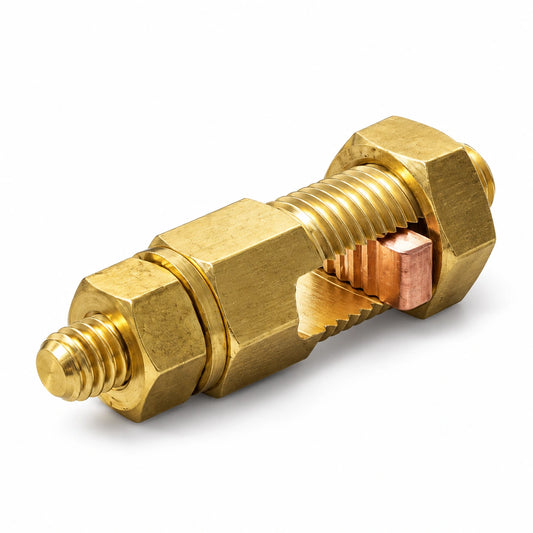 Conector Perno Partido de Bronce con Espiga Roscada 3-6 AWG