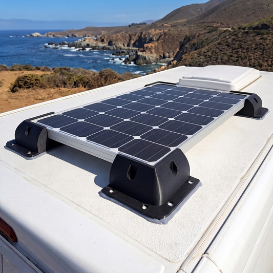 Kit de 4 Soportes Esquineros para Panel Solar en Techo de Camper o Motorhome (ABS Impresión 3D)