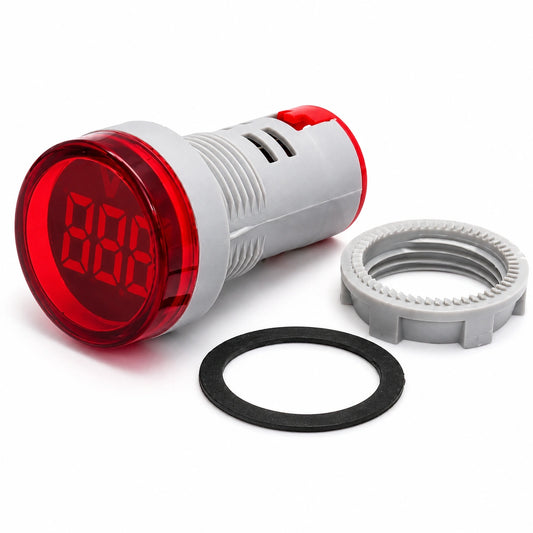 Luz Piloto Voltimetro 60V-450V Led Roja 22mm