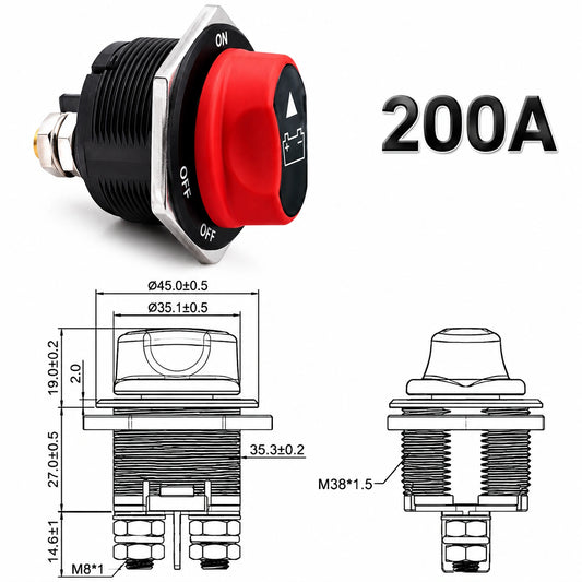 Switch DC ON/OFF 200A para Baterías