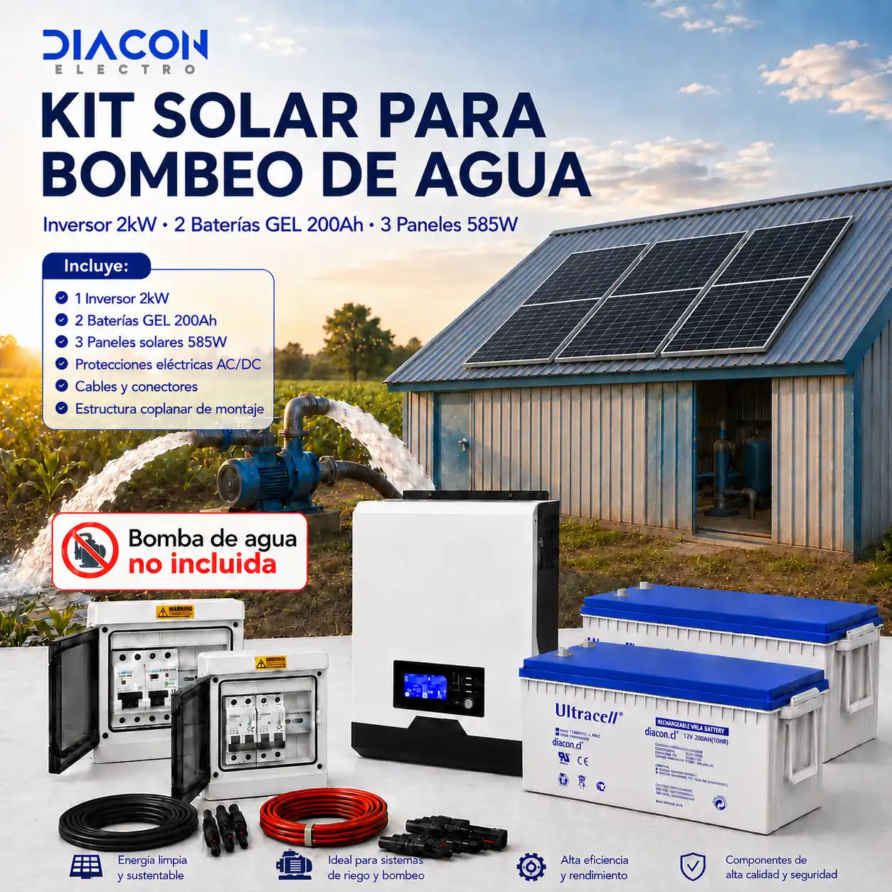 Kit de Bombeo Solar para 1HP a 2HP