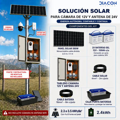Solucion Solar para 1 camara IP y 1 Antena wifi