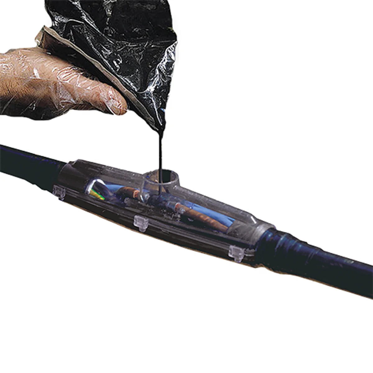Mufa de Resina para Conexión de Cables Bajo Agua